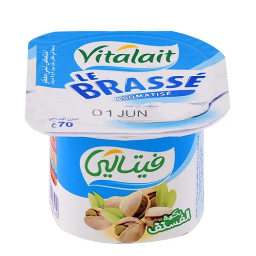 Yaourt Brassé Pistache VITALAIT 70Gr ياغرت بالفستق 70 جرام فيتالي courses en ligne Gabes Tunisie supermarché vente en ligne livraison à domicile alimentation produits laitiers yao