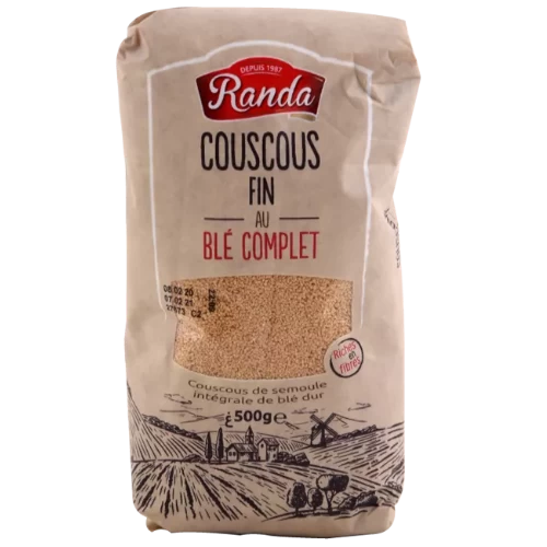 Couscous de blé complet fin 500Gr RANDA كسكسي قمح كامل جيد 500غرام رندة