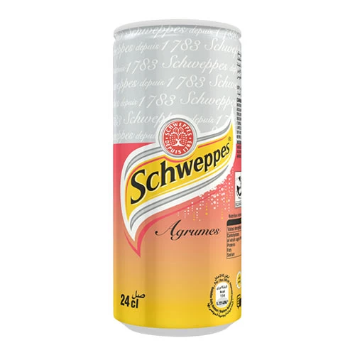 livraison Boisson Gazeuse Canette Agrumes SCHWEPPES 24cl شويبس علبة حامضة 24 سل supermarché vente en ligne livraison produits alimentaires boissons gazeuses schweppes canette boite Gabes